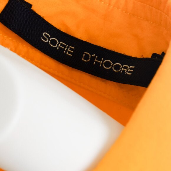 Sofie D'Hoore Orange Button Up Tie Front Shirt - Picture 4 of 10